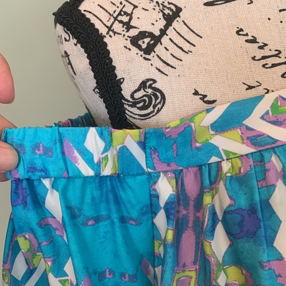 Alice & Trixie Blue and Purple Off the Shoulder Silk Blouse Women’s Small - Picture 4 of 8